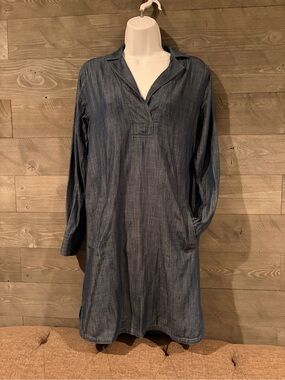 LOFT Blue Denim-Look Swim Coverup Tunic
